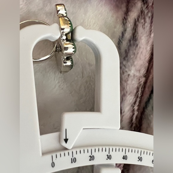 ❤️ Emerald Valley Turquoise Honey Dahlia Ring & Earring Set 925 Handmade - Picture 17 of 17